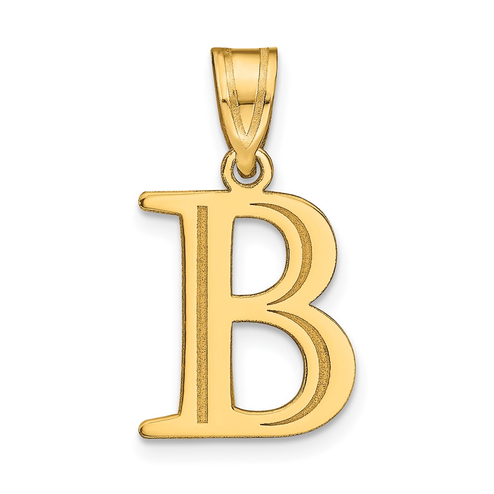10YC1437B.jpg 10K Polished Etched Letter B Initial Pendant - Image 1