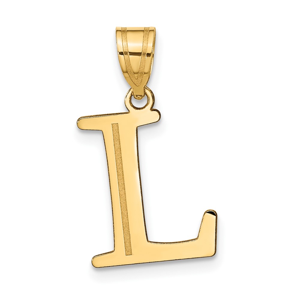 10YC1437L.jpg 10K Polished Etched Letter L Initial Pendant - Image 1
