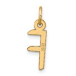 10k Large Slanted Block Initial F Charm - Image 3