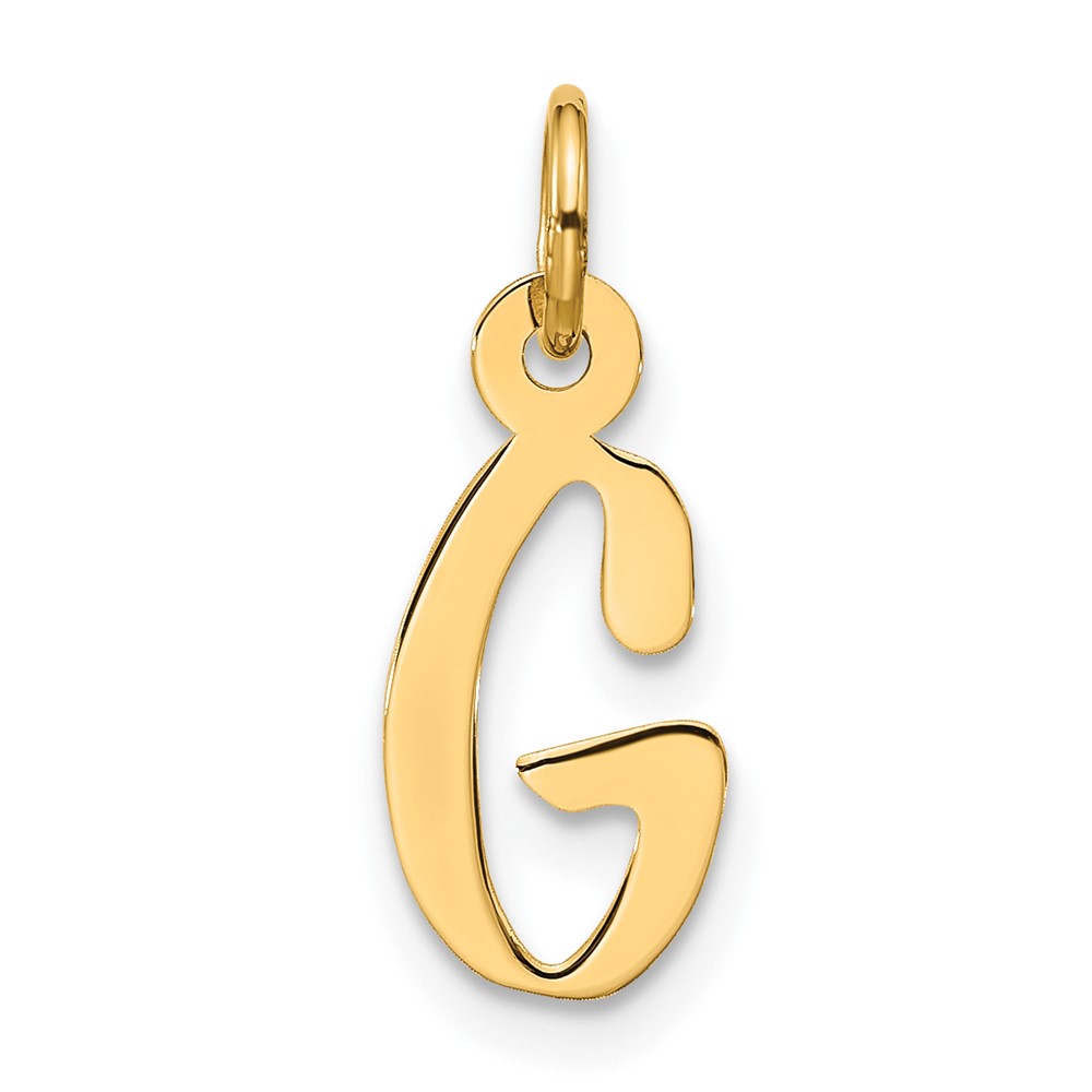10YC1555G.jpg 10k Large Slanted Block Initial G Charm - Image 1