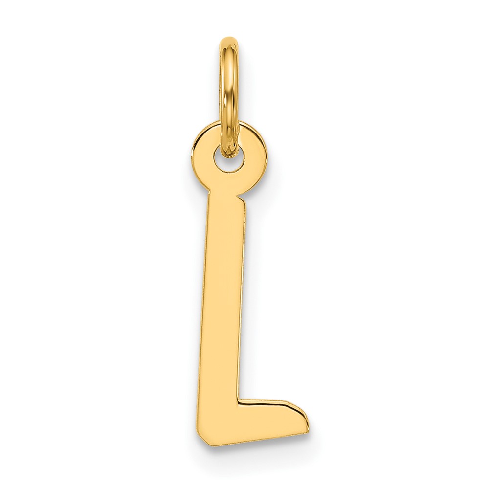 10YC1555L.jpg 10k Large Slanted Block Initial L Charm - Image 1