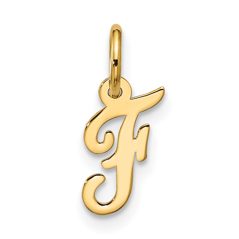 10YC1556F.jpg 10k Small Script Initial F Charm - Image 1