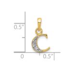 10K and Rhodium Diamond Initial C Pendant - Image 3