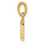 10K and Rhodium Diamond Initial L Charm - Image 2