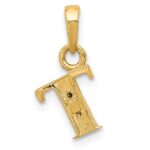 10K and Rhodium Diamond Initial T Charm - Image 4