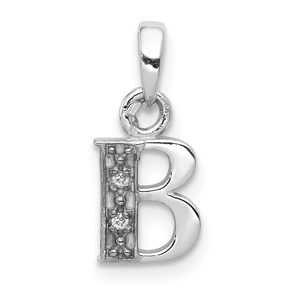 10YC251B.jpg 10KW Diamond Initial B Pendant - Image 1