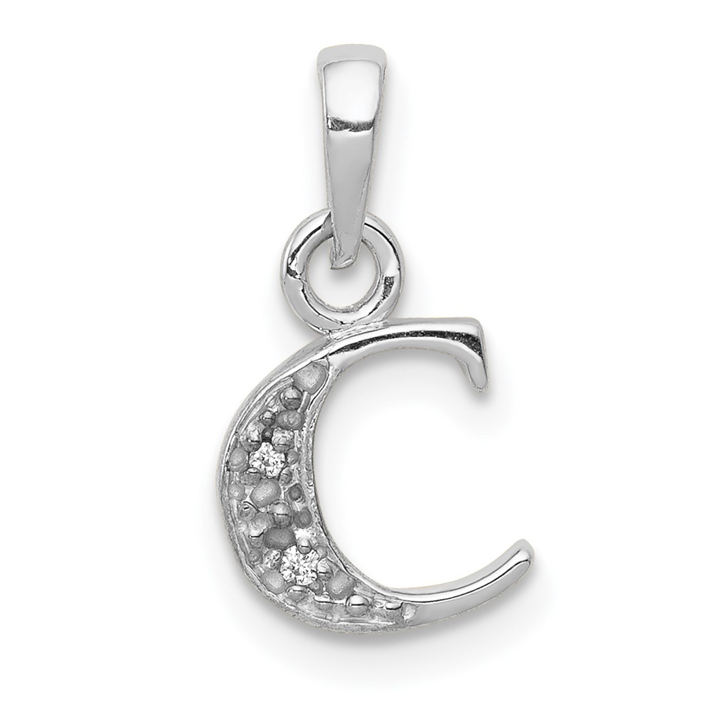 10YC251C.jpg 10KW Diamond Initial C Pendant - Image 1
