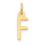 10k Small Slanted Block Initial F Charm