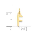 10k Small Slanted Block Initial F Charm - Image 3