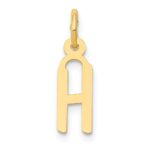 10k Small Slanted Block Initial H Charm