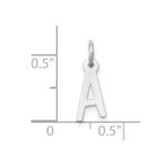 10k White Gold Small Slanted Block Initial A Charm - Image 2