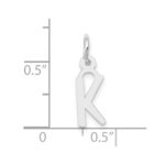 10k White Gold Small Slanted Block Initial K Char - Image 2
