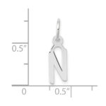 10k White Gold Small Slanted Block Initial N Char - Image 2