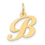 10K Small Fancy Script Initial B Charm