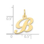 10K Small Fancy Script Initial B Charm - Image 3