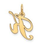 10K Small Fancy Script Initial K Charm - Image 4