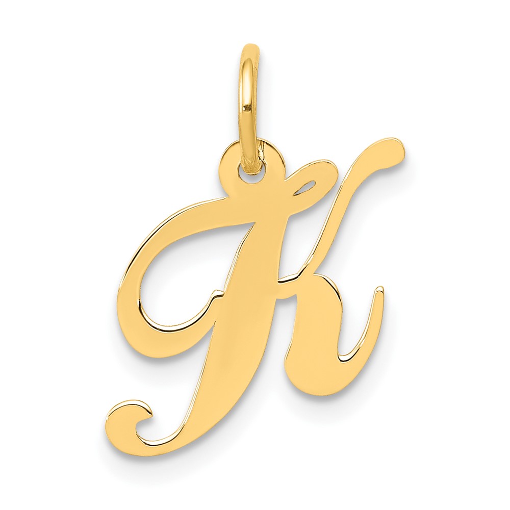 10YC650K.jpg 10K Small Fancy Script Initial K Charm - Image 1