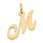 10K Small Fancy Script Initial M Charm