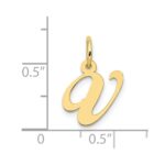 10K Small Fancy Script Initial V Charm - Image 3