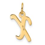 10K Small Fancy Script Initial X Charm - Image 3