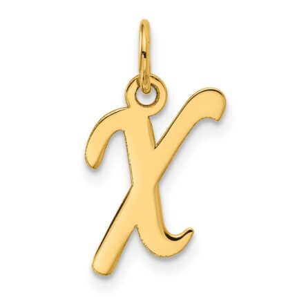 10K Small Fancy Script Initial X Charm