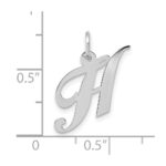 10k White Gold Small Fancy Script Initial H Charm - Image 2