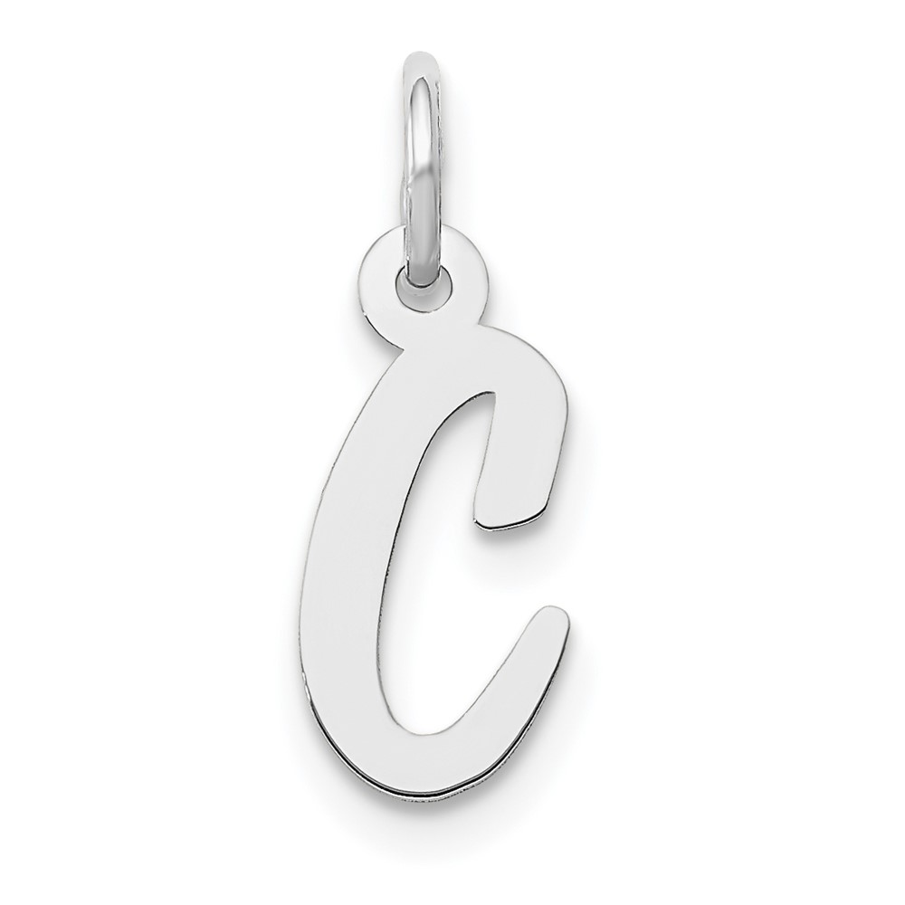 10YC659C.jpg 10k White Gold Small Script Initial C Charm - Image 1
