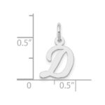 10k White Gold Small Script Initial D Charm - Image 2