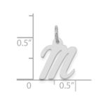 10k White Gold Small Script Initial M Charm - Image 2