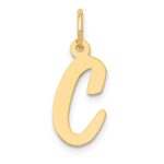 10K Medium Script Letter C Initial Charm