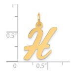 10K Medium Script Letter H Initial Charm - Image 4