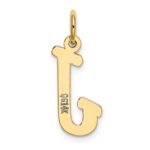 10K Medium Script Letter J Initial Charm - Image 3