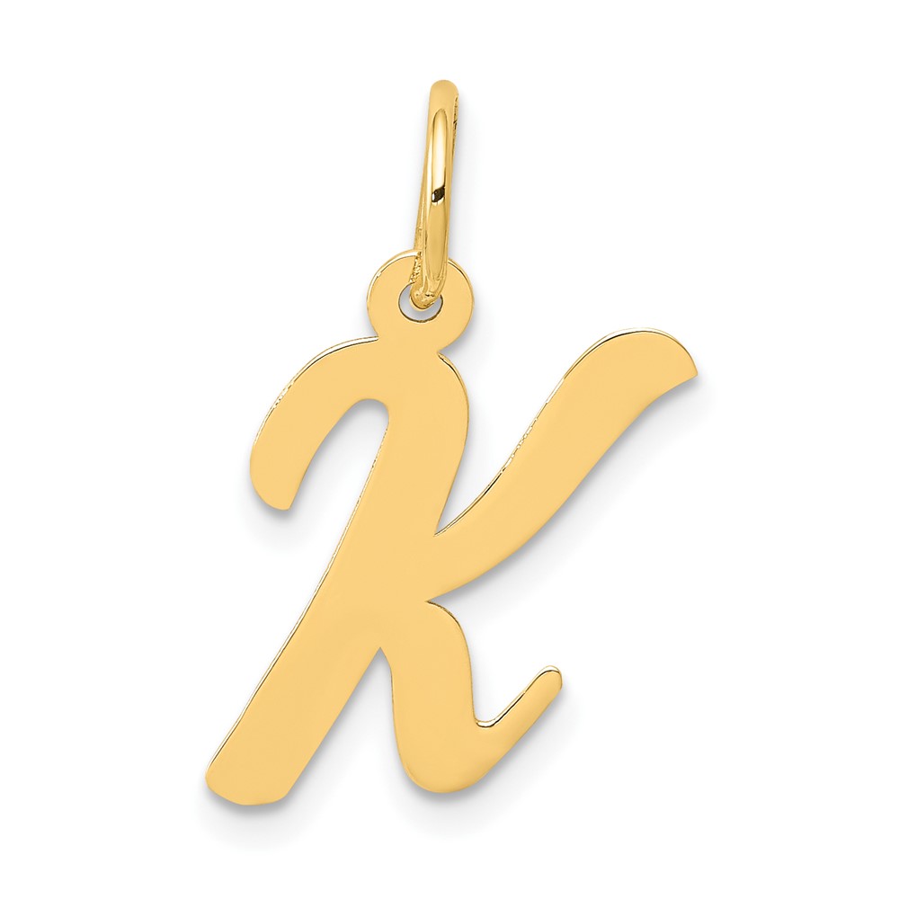 10YC660K.jpg 10K Medium Script Letter K Initial Charm - Image 1