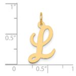 10K Medium Script Letter L Initial Charm - Image 4