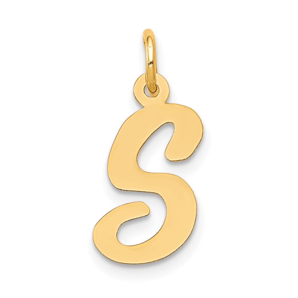 10YC660S.jpg 10K Medium Script Letter S Initial Charm - Image 1