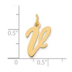 10K Medium Script Letter V Initial Charm - Image 4