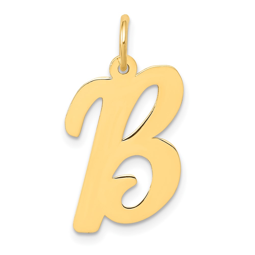 10YC662B.jpg 10k Large Script Letter B Initial Charm - Image 1