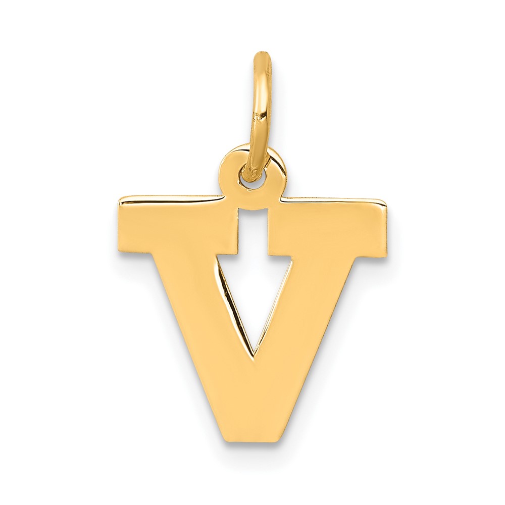 10YC664V.jpg 10k Small Block Initial V Charm - Image 1