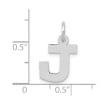 10k White Gold Small Block Initial J Charm - Image 2