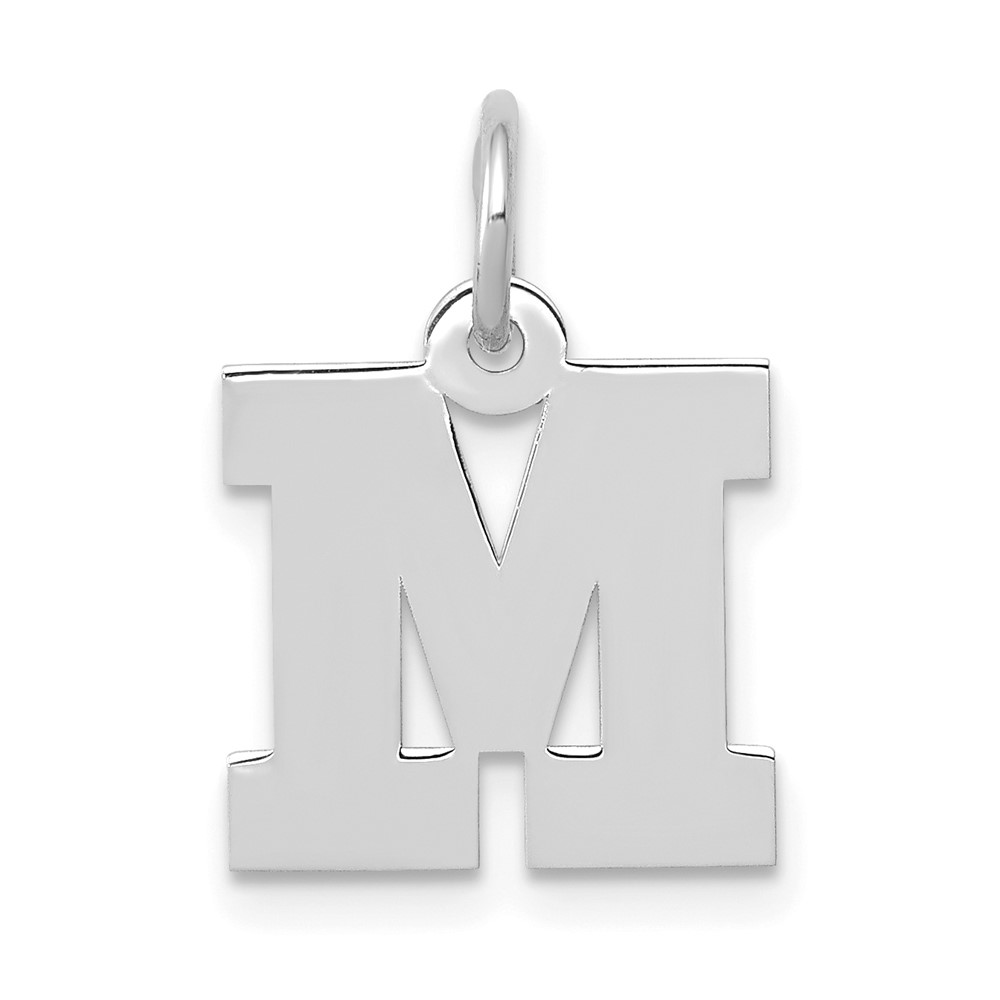 10YC665M.jpg 10k White Gold Small Block Initial M Charm - Image 1