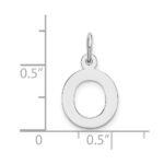 10k White Gold Small Block Initial O Charm - Image 2