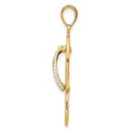 10K Enamel Cut-out Flip Flop w/ Sea Turtles Pendant - Image 2