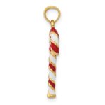 10k 3-D Enameled Candy Cane Pendant - Image 2