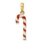 10k 3-D Enameled Candy Cane Pendant - Image 3