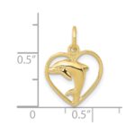 10k Dolphin in Heart Charm - Image 3