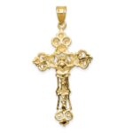 10k INRI Fleur De Lis Crucifix Pendant - Image 4