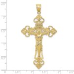 10k INRI Fleur De Lis Crucifix Pendant - Image 3