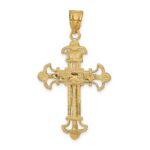 10k INRI Fleur De Lis Crucifix Pendant - Image 4