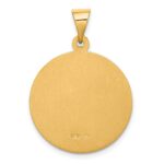 18k Polished and Satin Solid Saint Christopher Medal Round Pendant - Image 4