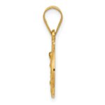 18k Polished and Satin Solid Guardian Angel Medal Pendant - Image 2